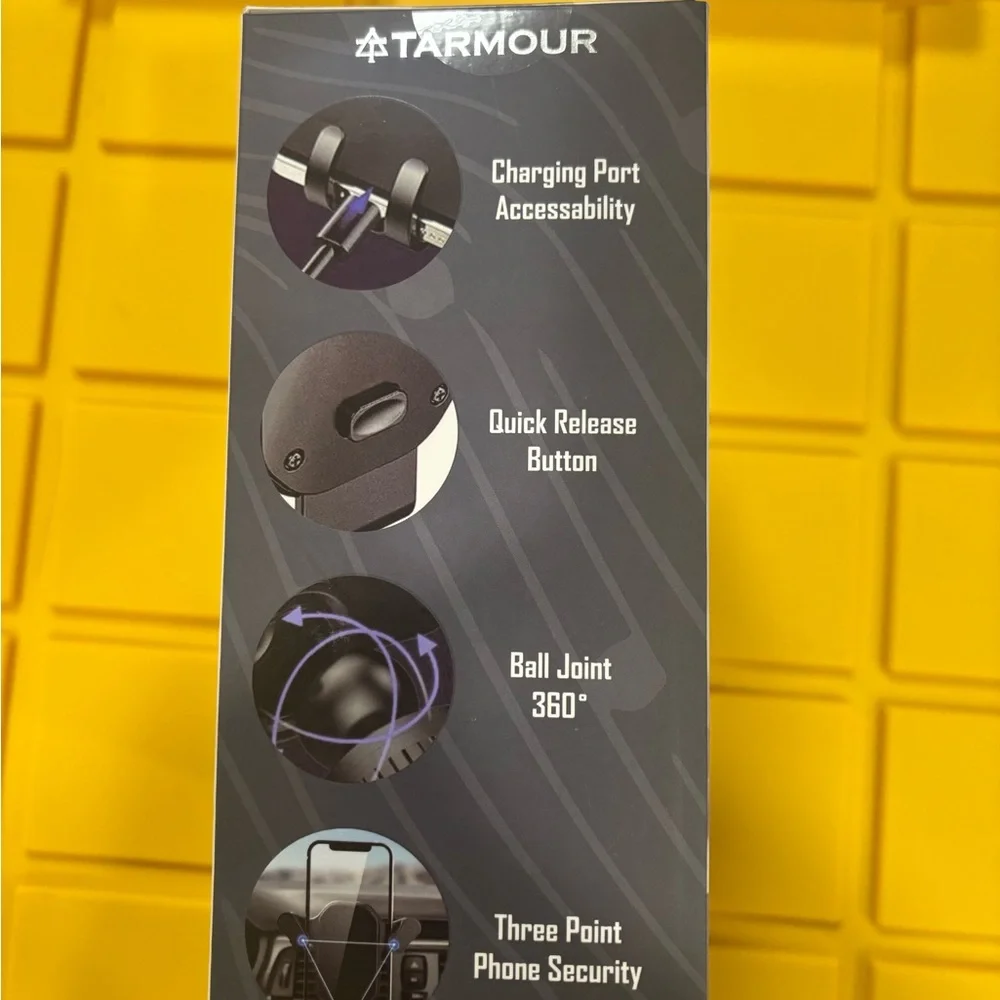 Tarmour. Black 3-in-1 Rotating Arm Grip Car Mount